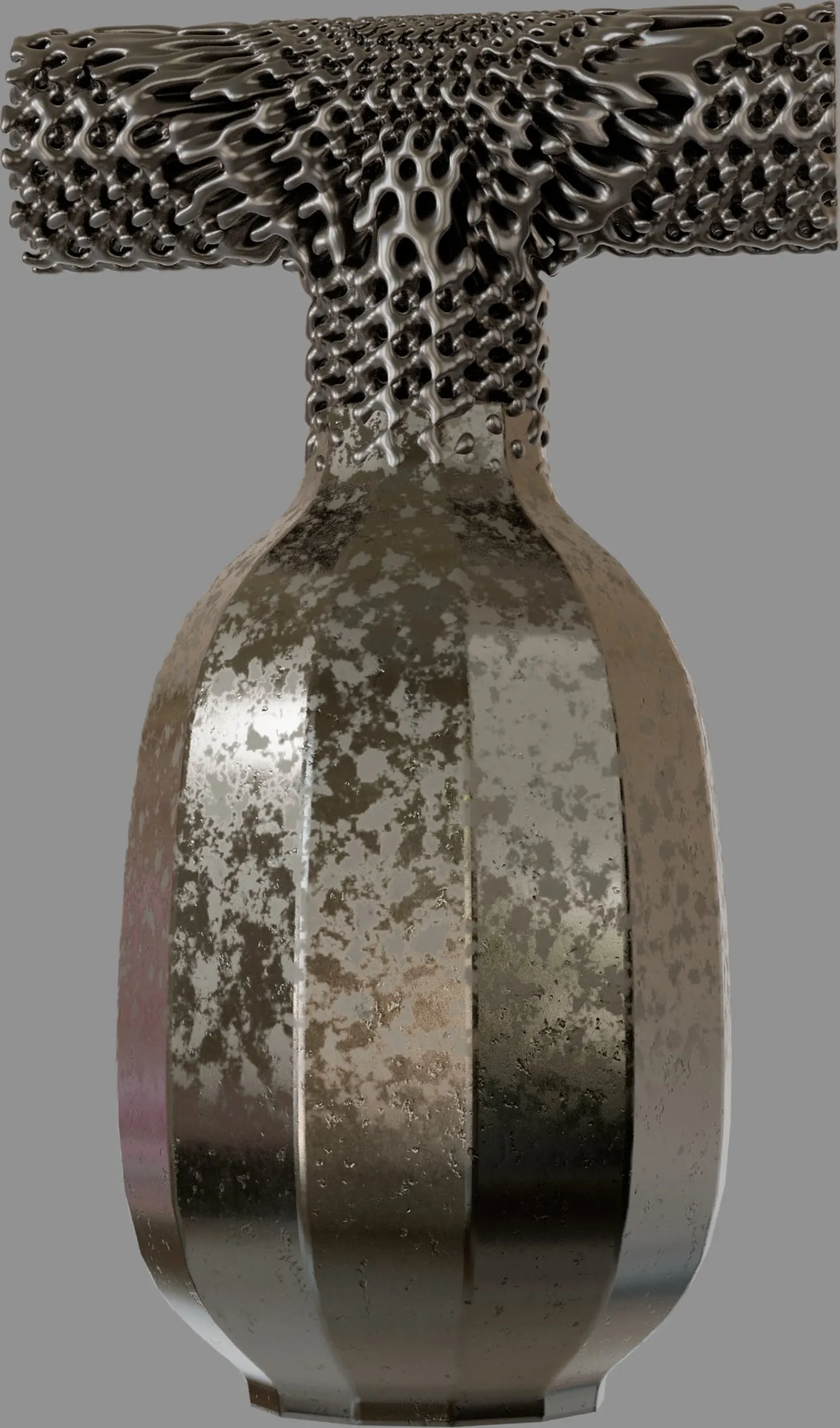 Gyroid vessel, bronze finish