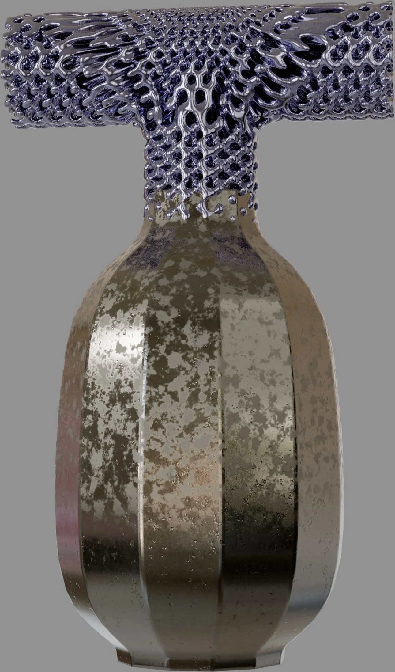 Gyroid vessel, chrome finish